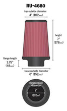Load image into Gallery viewer, K&N Universal Clamp-On Air Filter 4in FLG / 6in B / 4in T / 7in H