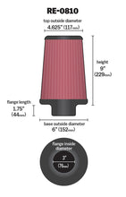 Load image into Gallery viewer, K&N Universal Rubber Filter 3inch FLG / 6inch OD-B / 4-5/8inch OD-T / 9inch L
