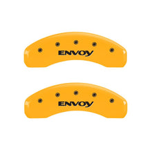 Load image into Gallery viewer, MGP 4 Caliper Covers Engraved Front & Rear Envoy Yellow Finish Black Char 2009 GMC Envoy