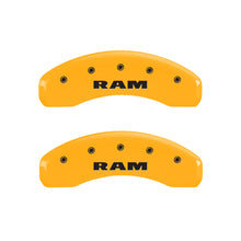 Load image into Gallery viewer, MGP 4 Caliper Covers Engraved Front & Rear Ram Yellow Finish Black Char 2006 Dodge Durango