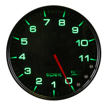 Load image into Gallery viewer, Autometer Spek-Pro Gauge Tachometer 5in 11K Rpm W/Shift Light & Peak Mem Black/Smoke/Black