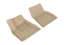 Load image into Gallery viewer, 3D MAXpider 2012-2014 Tesla Model S Kagu 1st Row Floormat - Tan