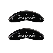 Load image into Gallery viewer, MGP 4 Caliper Covers Engraved Front & Rear Honda Black finish silver ch