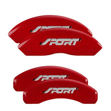 Load image into Gallery viewer, MGP 4 Caliper Covers Engraved Front & Rear No bolts/Sport Red finish silver ch