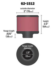 Load image into Gallery viewer, K&N Rubber Base Chrome Top Crankcase Vent Filter 1-1/4in Flg / 3in OD / 2-1/2in H w/Deflector Shield