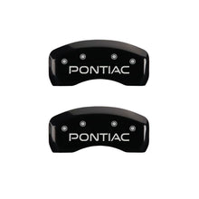 Load image into Gallery viewer, MGP 4 Caliper Covers Engraved Front & Rear Pontiac Black Finish Silver Char 2004 Pontiac GTO