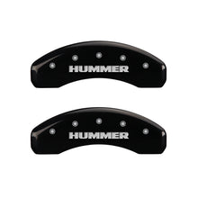 Load image into Gallery viewer, MGP 4 Caliper Covers Engraved Front & Rear Hummer Black finish silver ch