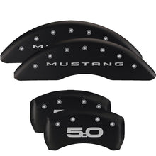 Load image into Gallery viewer, MGP Rear set 2 Caliper Covers Engraved Rear 2015/Bar & Pony Black finish silver ch