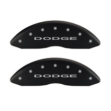 Load image into Gallery viewer, MGP 4 Caliper Covers Engraved Front & Rear With out stripes/Dodge Red finish silver ch