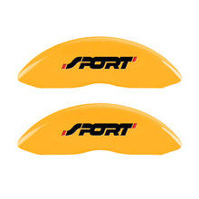 Load image into Gallery viewer, MGP 4 Caliper Covers Engraved Front & Rear No bolts/Sport Yellow finish black ch