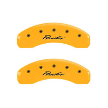 Load image into Gallery viewer, MGP 4 Caliper Covers Engraved Front & Rear 97-02 Chrysler Prowler Yellow Finish Black Prowler Logo