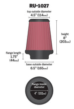 Load image into Gallery viewer, K&N Universal Clamp-On Air Filter 4in FLG / 6-1/2in B / 4-1/2in T / 8in H
