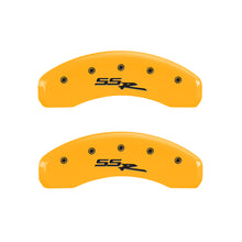 Load image into Gallery viewer, MGP 4 Caliper Covers Engraved Front & Rear Ssr Yellow Finish Black Char 2004 Chevrolet SSR