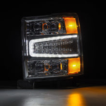 Load image into Gallery viewer, AlphaRex 04-15 Chevy 1500HD NOVA-Series LED Proj Headlights Chrome w/Activ Light/Seq Signal & SB DRL