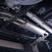 Load image into Gallery viewer, Stainless Works 2015-18 F-150 Exhaust X-Pipe Resonator Muffler Exits In Front Of Passenger Rear Tire