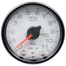 Load image into Gallery viewer, Autometer Spek-Pro Gauge Tach 2 1/16in 11K Rpm W/ Shift Light & Peak Mem Wht/Blk