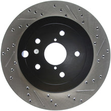 Load image into Gallery viewer, StopTech 08+ Subaru STI (Will Not Fit 05-07) Slotted & Drilled Sport Brake Rotor