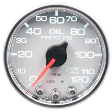 Load image into Gallery viewer, Autometer Spek-Pro 2-1/16in 0-120 PSI Digital Stepper Motor w/Peak & Warn Oil Pressue Gauge