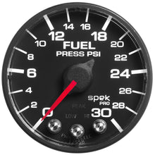 Load image into Gallery viewer, Autometer Spek-Pro Gauge Fuel Press 2 1/16in 30psi Stepper Motor W/Peak & Warn Blk/Blk