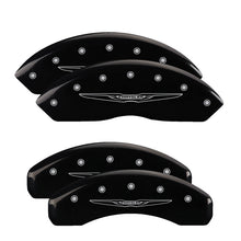Load image into Gallery viewer, MGP 4 Caliper Covers Engraved Front & Rear MOPAR Black finish silver ch