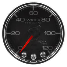 Load image into Gallery viewer, Autometer Spek-Pro Gauge Water Press 2 1/16in 120psi Stepper Motor W/Peak & Warn Blk/Chrm
