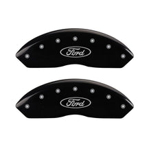Load image into Gallery viewer, MGP 4 Caliper Covers Engraved Front & Rear MGP Yellow Finish Black Char 2005 Ford Mustang