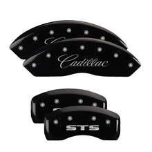 Load image into Gallery viewer, MGP 4 Caliper Covers Engraved Front & Rear GMC Black Finish Silver Char 2019 GMC Arcadia