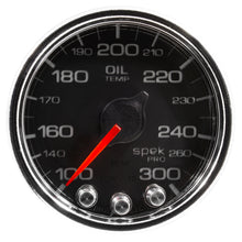 Load image into Gallery viewer, Autometer Spek-Pro Gauge Oil Temp 2 1/16in 300f Stepper Motor W/Peak & Warn Blk/Chrm