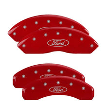 Load image into Gallery viewer, MGP 4 Caliper Covers Engraved Front & Rear MGP Red finish silver ch