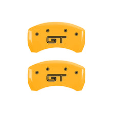 Load image into Gallery viewer, MGP 4 Caliper Covers Engraved Front Mustang - Engraved Rear S197/GT - Yel Finish Blk Characters