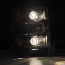 Load image into Gallery viewer, AlphaRex 14-15 Chevy 1500 PRO-Series Projector Headlights Black w/ Sequential Signal & DRL