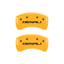 Load image into Gallery viewer, MGP 4 Caliper Covers Engraved Front & Rear Denali Yellow Finish Black Char 2017 GMC Acadia