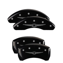 Load image into Gallery viewer, MGP 4 Caliper Covers Engraved Front & Rear MOPAR Black finish silver ch