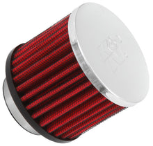 Load image into Gallery viewer, K&N 1.5in Flange ID x 3in OD x 2.5in H Chrome Finish Rubber Base Crankcase Vent Filter