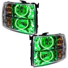 Load image into Gallery viewer, Oracle Lighting 07-13 Chevrolet Silverado Pre-Assembled LED Halo Headlights (Round Style) - Green