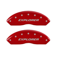 Load image into Gallery viewer, MGP 4 Caliper Covers Engraved Front & Rear Explorer/2011 Red Finish Silver Char 2009 Ford Explorer