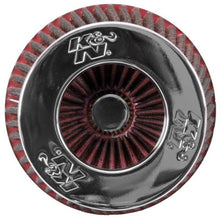Load image into Gallery viewer, K&N Universal Air Filter Chrome Round Tapered Red - 4in Flange ID x 1.125in Flange Length x 5.5in H