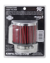 Load image into Gallery viewer, K&N 1.5in Flange ID x 3in OD x 2.5in H Chrome Finish Rubber Base Crankcase Vent Filter