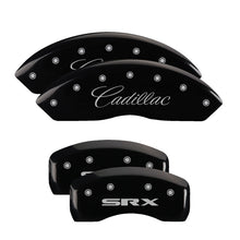 Load image into Gallery viewer, MGP 4 Caliper Covers Engraved Front & Rear GMC Black finish silver ch