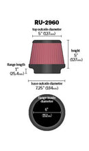 Load image into Gallery viewer, K&N Universal Tapered Filter 6in Flange ID x 7.5in Base OD x 5in Top OD x 5in Height