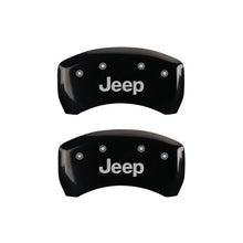Load image into Gallery viewer, MGP 4 Caliper Covers Engraved Front & Rear JEEP Black finish silver ch