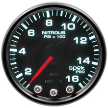 Load image into Gallery viewer, Autometer Spek-Pro Gauge Nitrous Press 2 1/16in 1600psi Stepper Motor W/Peak & Warn Blk/Smoke/Blk