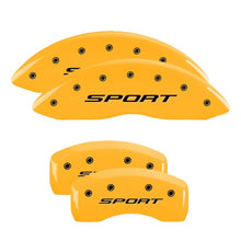 Load image into Gallery viewer, MGP 4 Caliper Covers Engraved Front & Rear 2015/Sport Yellow Finish Black Char 2017 Ford Fusion