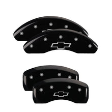Load image into Gallery viewer, MGP 4 Caliper Covers Engraved Front & Rear MGP Black Finish Silver Char 2018 Chevrolet Equinox