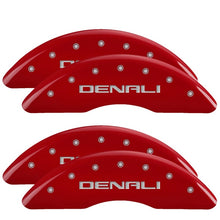 Load image into Gallery viewer, MGP 4 Caliper Covers Engraved Front & Rear Red Finish Silver Characters for 20-22 GMC Sierra 2500HD
