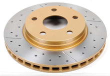 Load image into Gallery viewer, DBA 07-17 Jeep Wrangler Front Drilled & Slotted Street Series X-Gold Rotor
