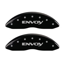 Load image into Gallery viewer, MGP 4 Caliper Covers Engraved Front & Rear Envoy Black finish silver ch