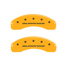 Load image into Gallery viewer, MGP 4 Caliper Covers Engraved Front & Rear Durango Yellow Finish Black Char 2007 Dodge Durango