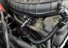 Load image into Gallery viewer, J&L 11-17 Ford Mustang V6 Passenger Side Oil Separator 3.0 V2 - Black Anodized