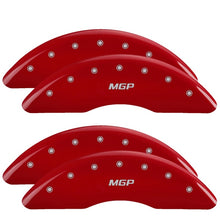 Load image into Gallery viewer, MGP 4 Caliper Covers Engraved Front & Rear Style 2/Chrysler Wing Red finish silver ch